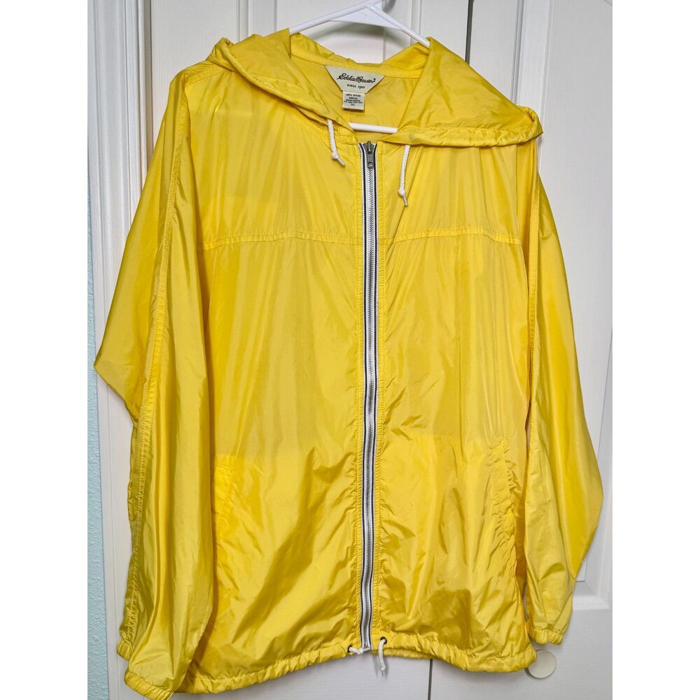 Eddie Bauer yellow packable light Rain Men's Jacket